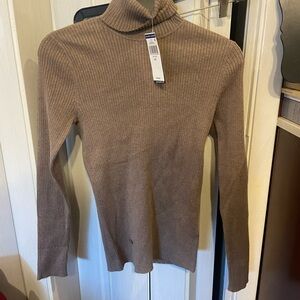 Ralph Lauren Ribbed Cowl Neck Sweater - Brown
